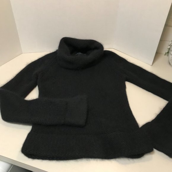 French Connection - Black Angora/Wool Blend Turtleneck - Size Small - Picture 8 of 10